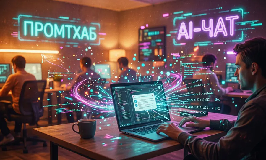 Чат с нейросетью на ПромтХаб