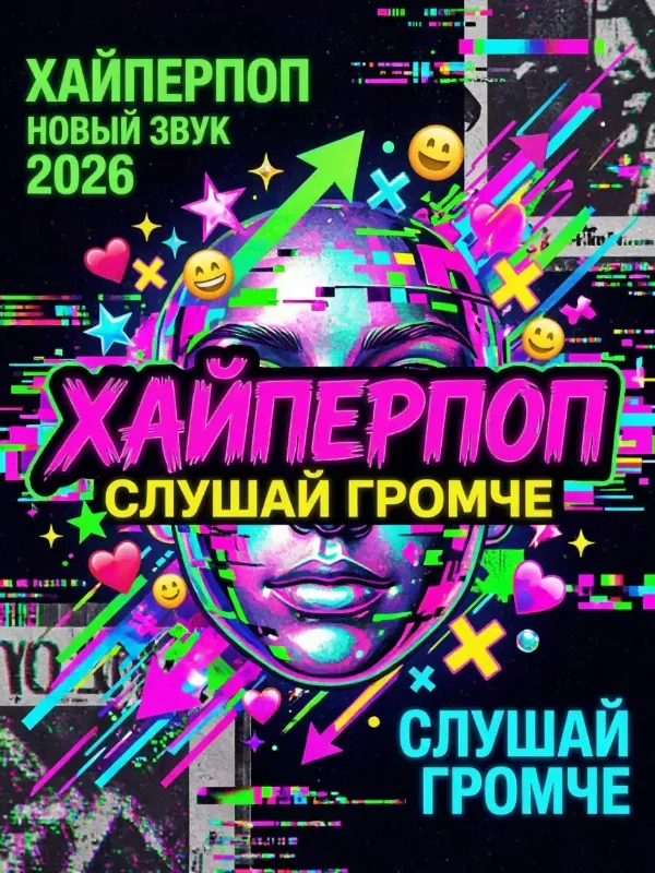Хайперпоп-обложка — кислотный визуал
